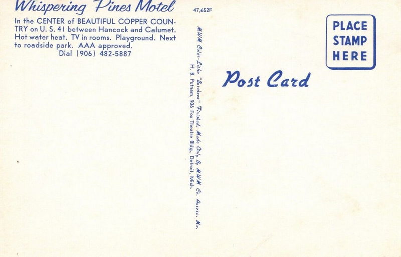 Whispering Pines Motel - Postcard